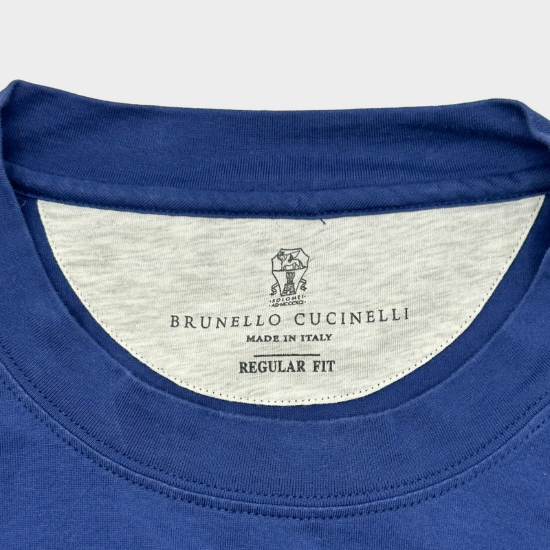 Brunello Cucinelli men's navy cotton regular fit t-shirt