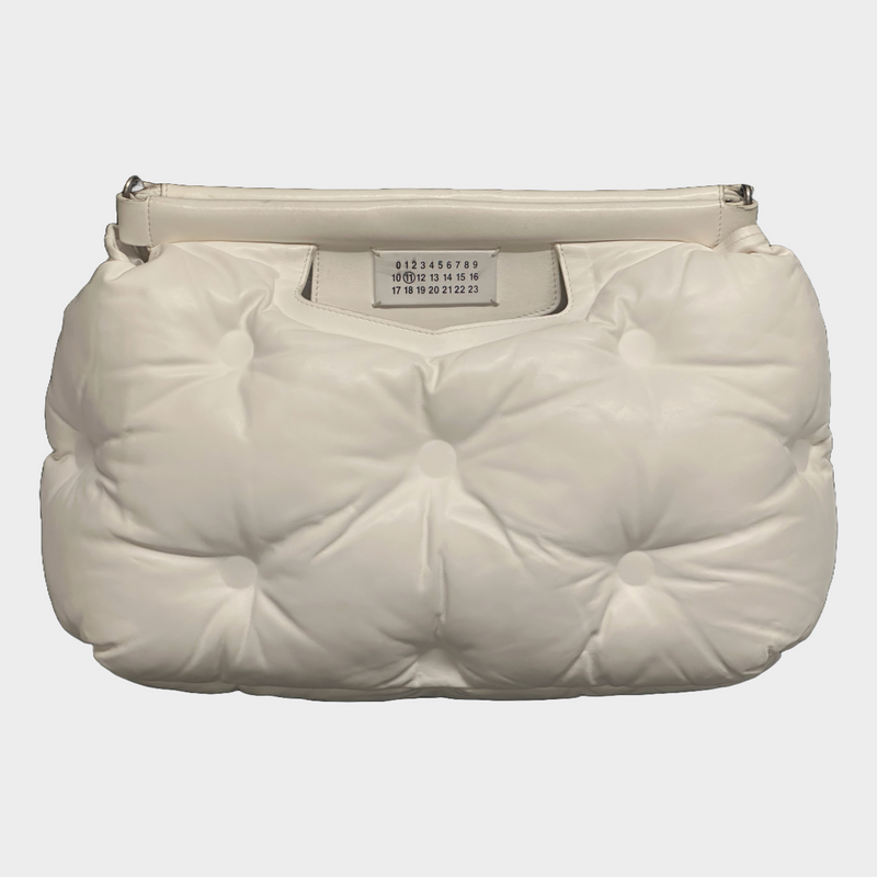 Maison Margiela women's white leather classique glam slam shoulder bag