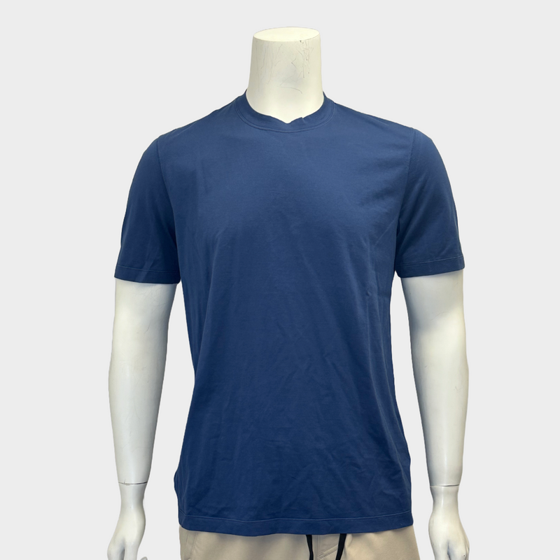Brunello Cucinelli men's navy cotton regular fit t-shirt