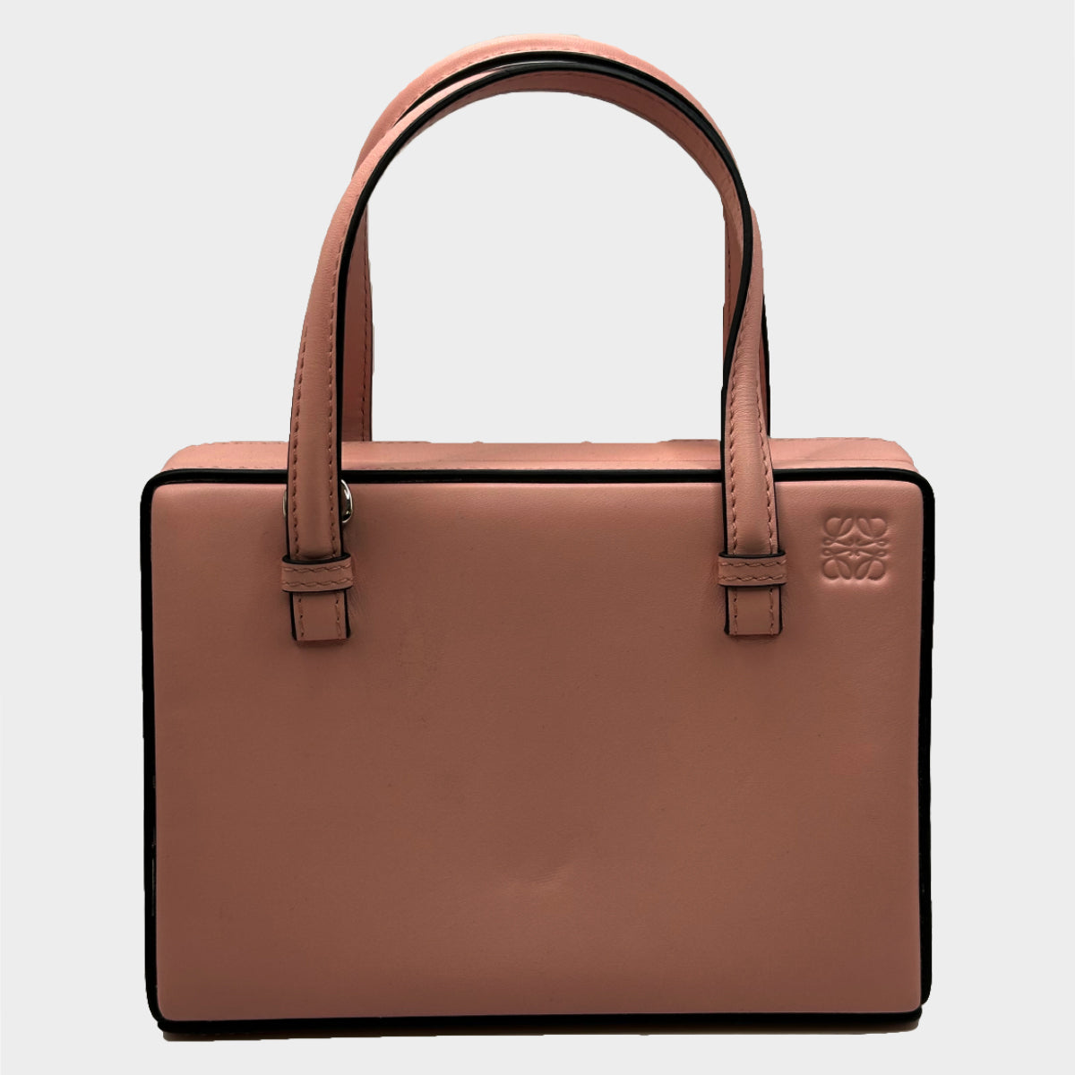 LOEWE pink leather rectangular magnetic small postal bag Loop Generation