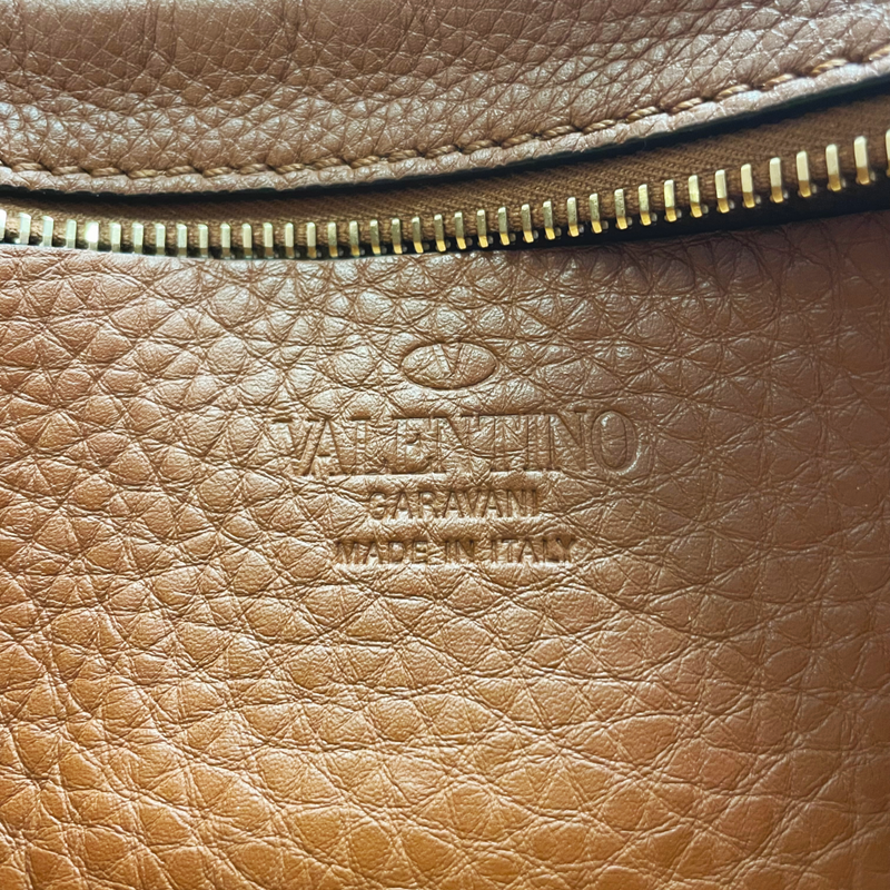 Valentino women's brown leather rockstud camera bag