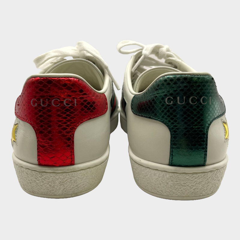 Gucci women's white and multicoloured leather star sneakers