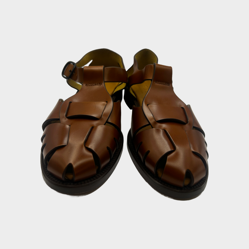 Hereu women's brown leather gladiator sandals