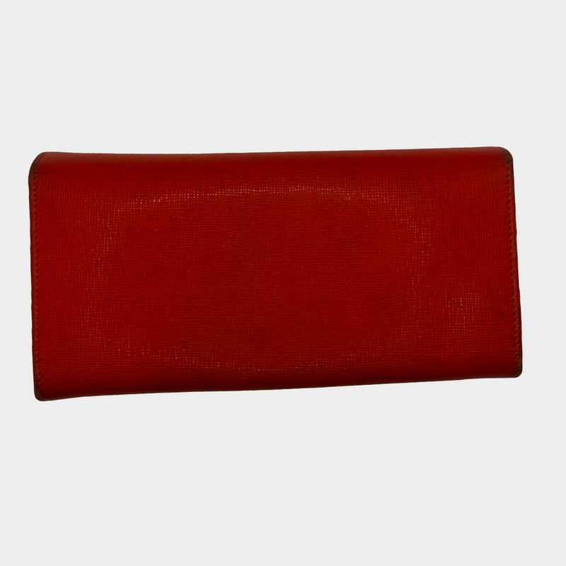 Fendi women's red leather wallet with eye motif