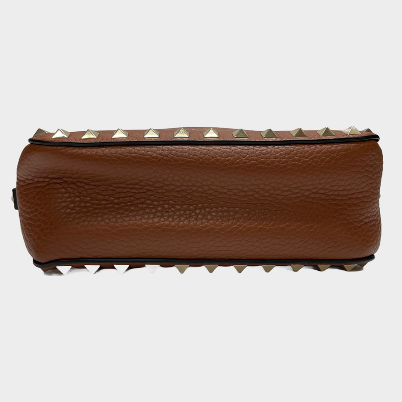 Valentino women's brown leather rockstud camera bag
