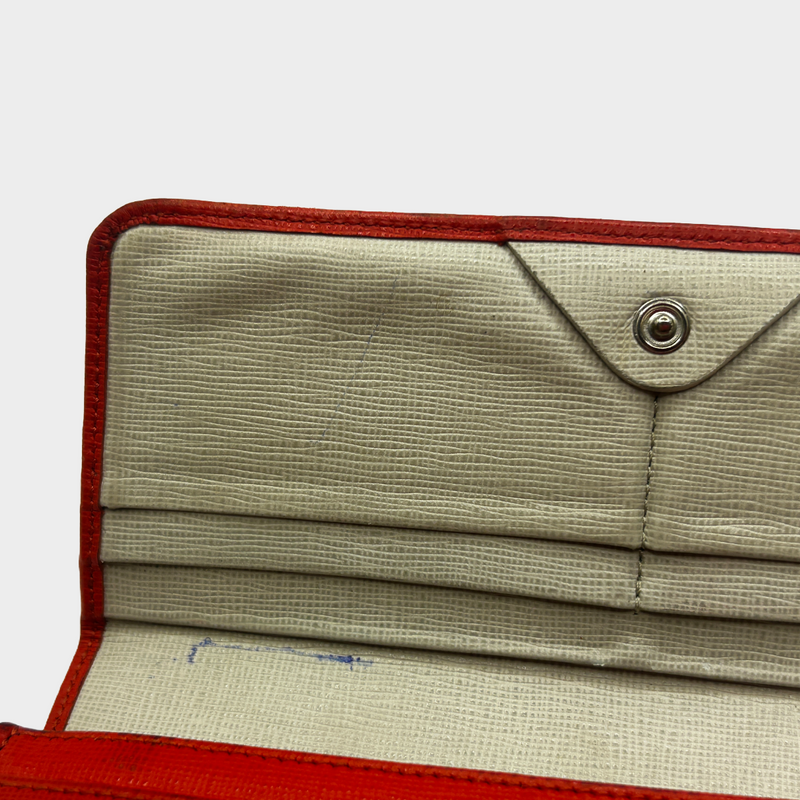 Fendi women's red leather wallet with eye motif