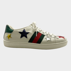Gucci women's white and multicoloured leather star sneakers
