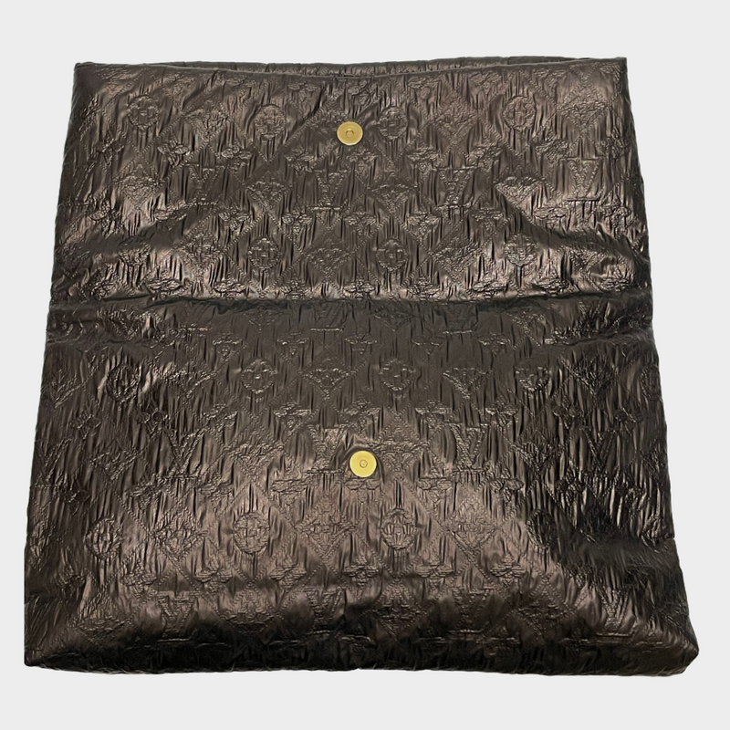 Louis Vuitton women's brown embossed monogram textured leather clutch