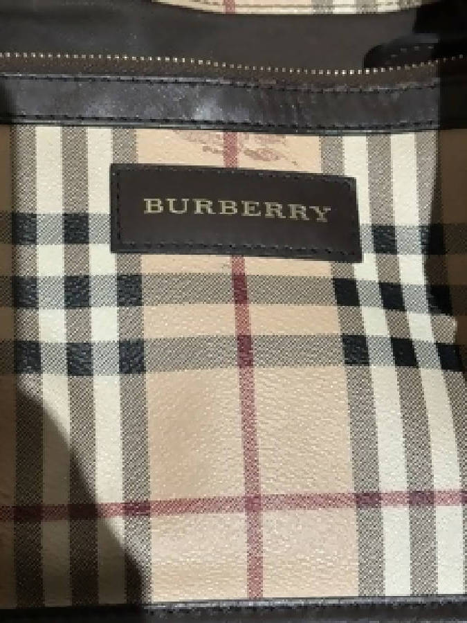 Burberry women's Beige and Brown Haymarket Checked Leather Canterbury Tote