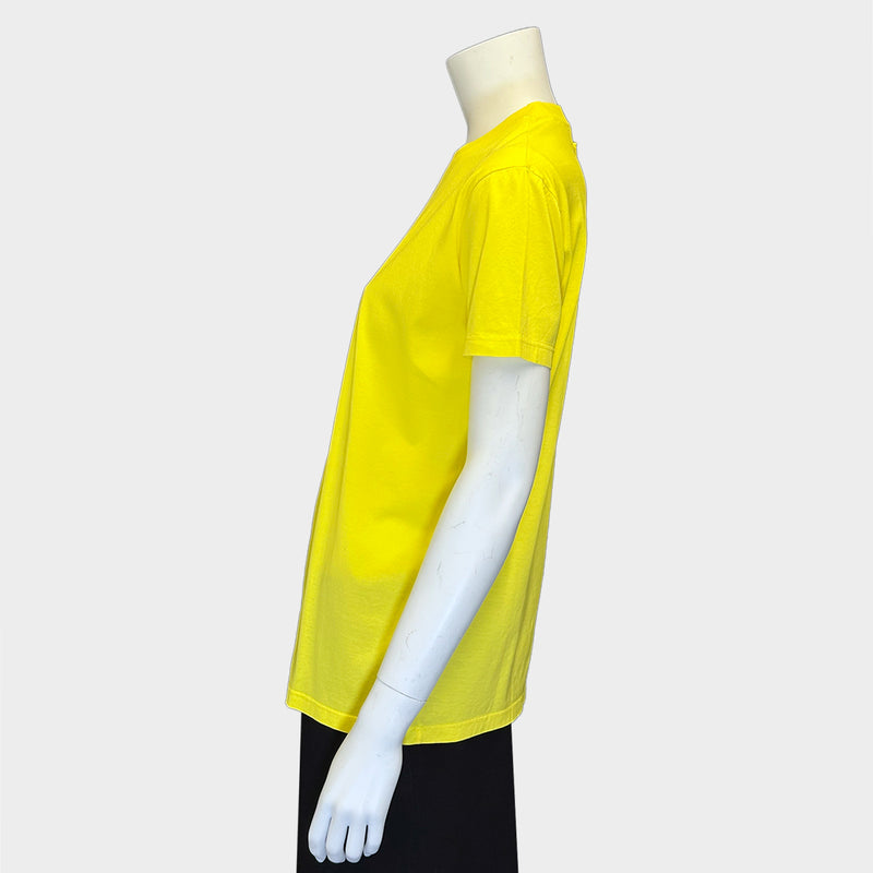Prada women's yellow cotton short-sleeved t-shirt