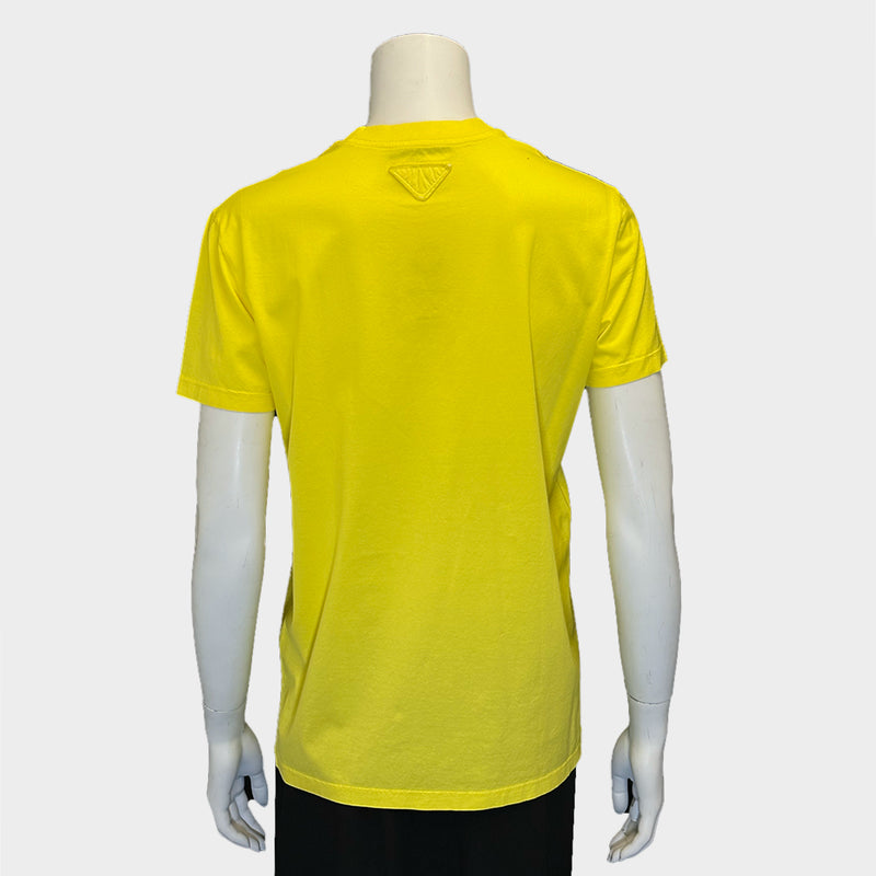 Prada women's yellow cotton short-sleeved t-shirt