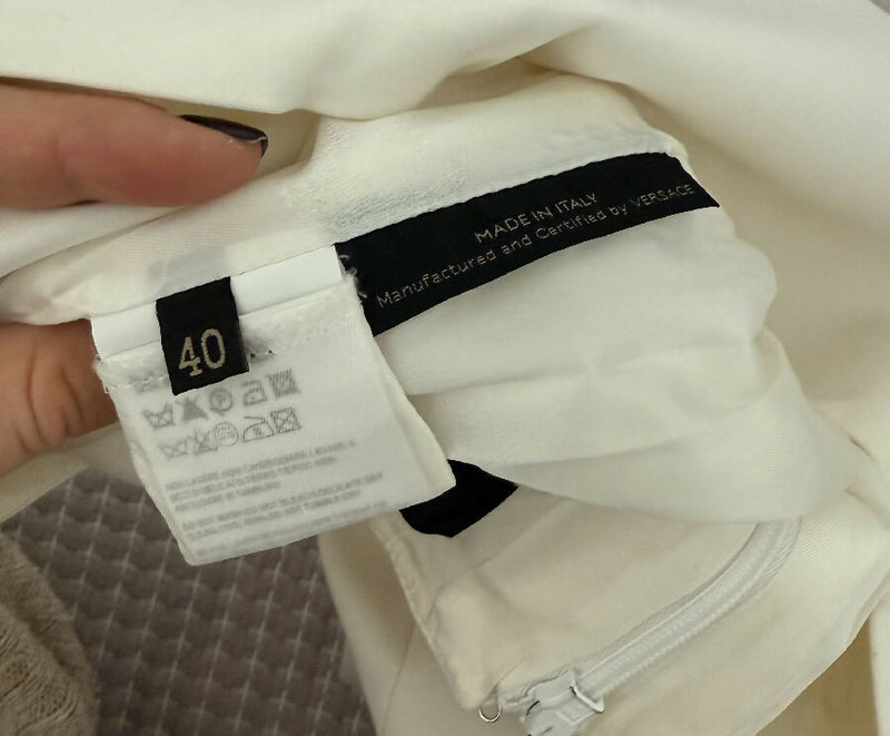 Versace Ivory Fitted Pencil Skirt