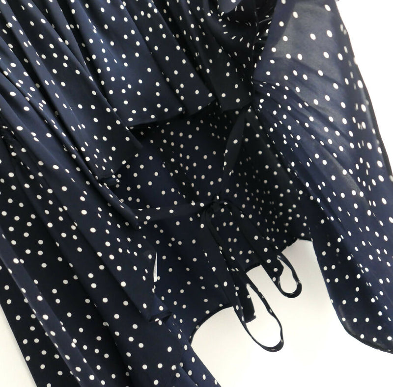 Magda Butrym women's navy and white Orleans Polka Dot Silk Blouse
