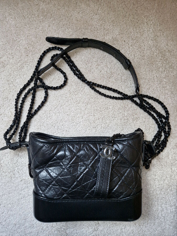 Chanel black quilted leather “So Black Gabrielle” handbag