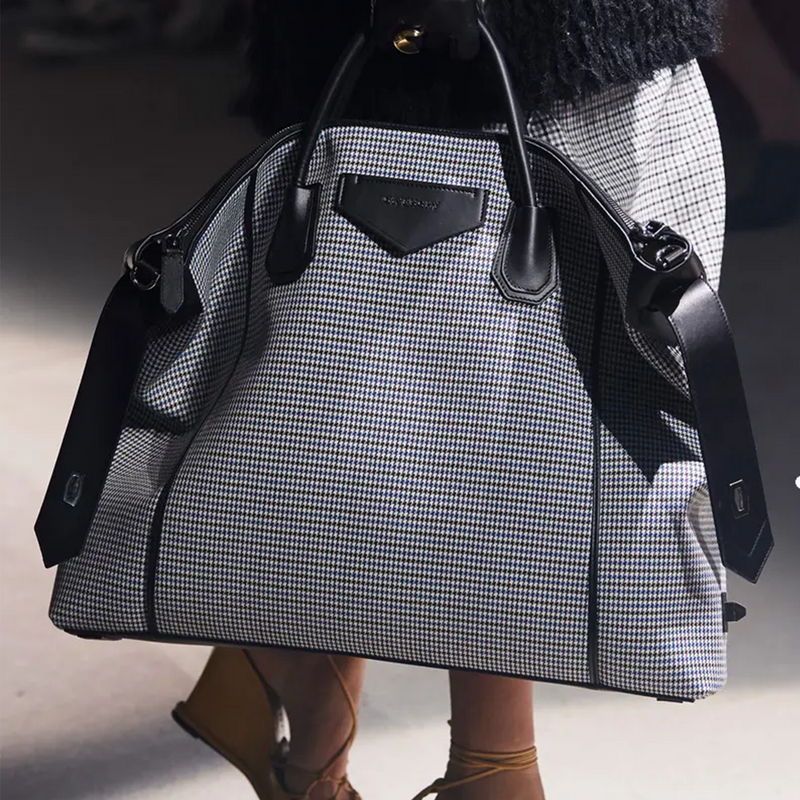Givenchy black green and white houndstooth soft Antigona travel bag