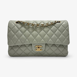 Chanel Timeless Medium Double Flap Dove Gray Handbag