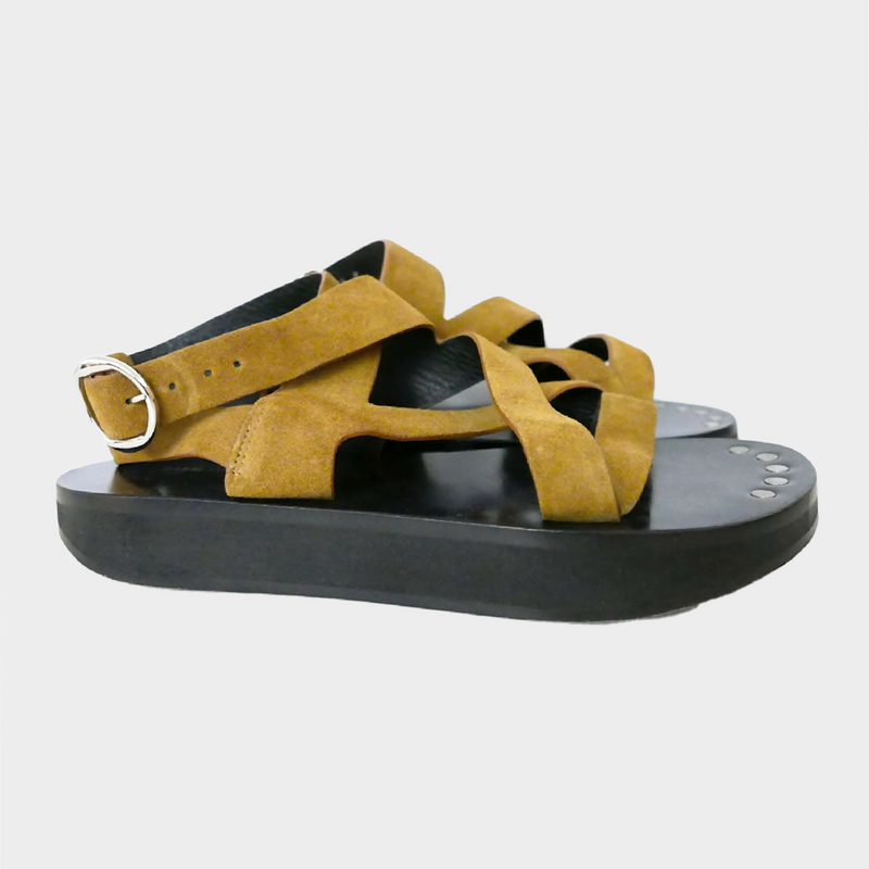 Isabel Marant women's tan suede platform sandals
