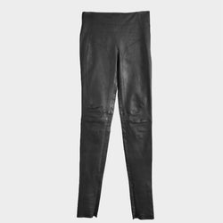 Balenciaga women's black leather leggings