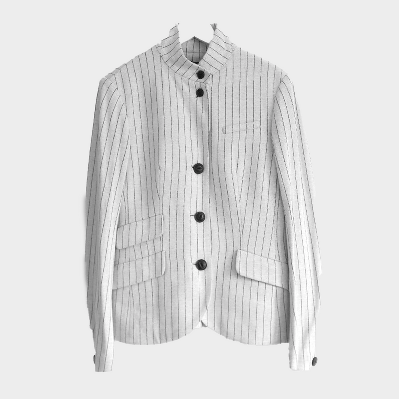 Rag & Bone women's grey pinstripe Slade blazer