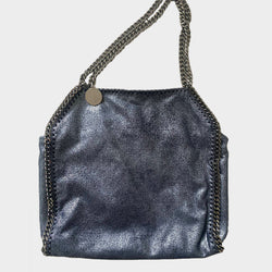 STELLA MCCARTNEY women's grey glitter effect faux suede Falabella handbag