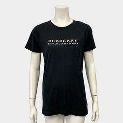 Burberry women's black cotton logo T-shirt