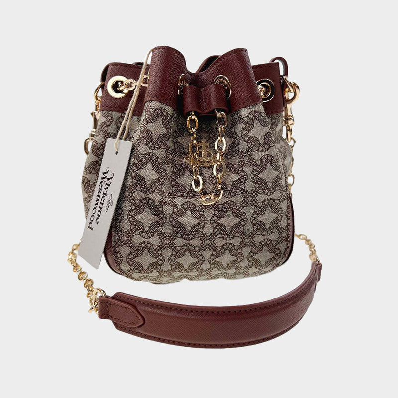 Vivienne Westwood Brown Canvas Chrissy Small Bucket Bag
