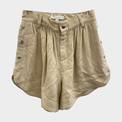 Chloé girl's beige flared shorts with side slits