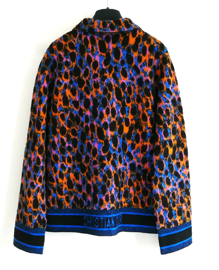 Christian Dior multicoloured neon leopard print wool Christian Dior multicoloured neon leopard print wool