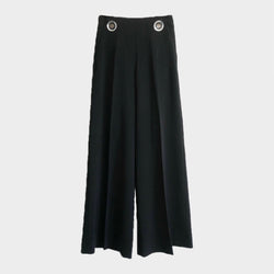 Stella McCartney women’s black wool wide-leg trousers