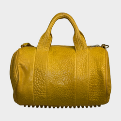 Alexander Wang yellow pebbled lambskin leather Rocco duffle bag