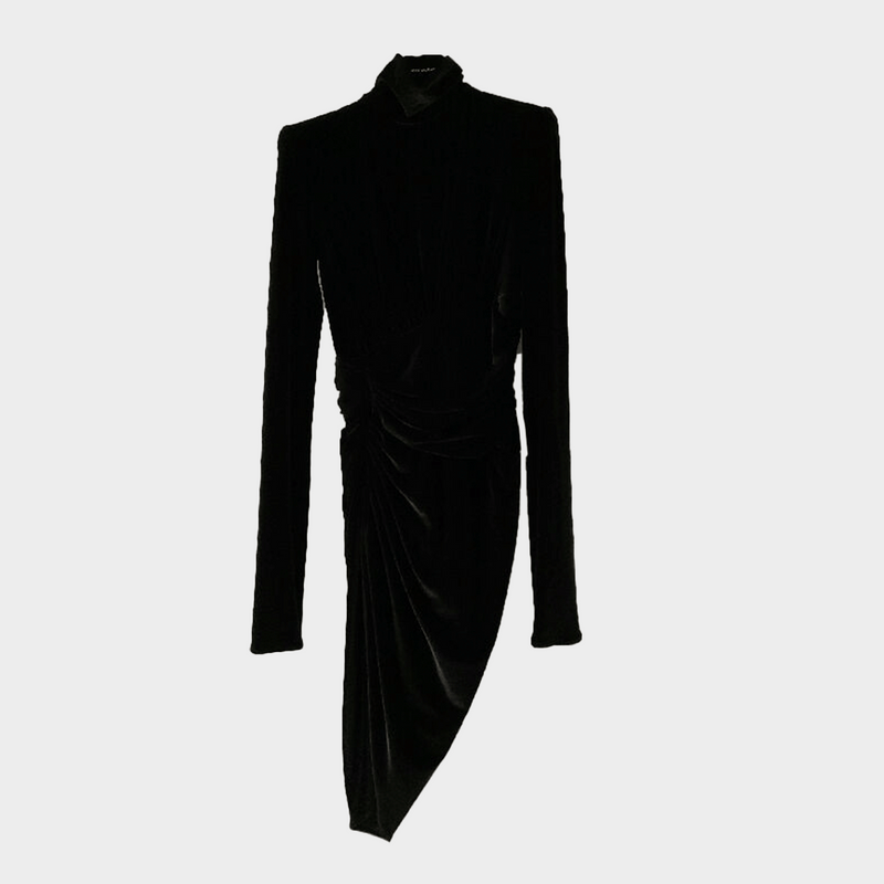 Alexandre Vauthier women's black velvet occasion dress