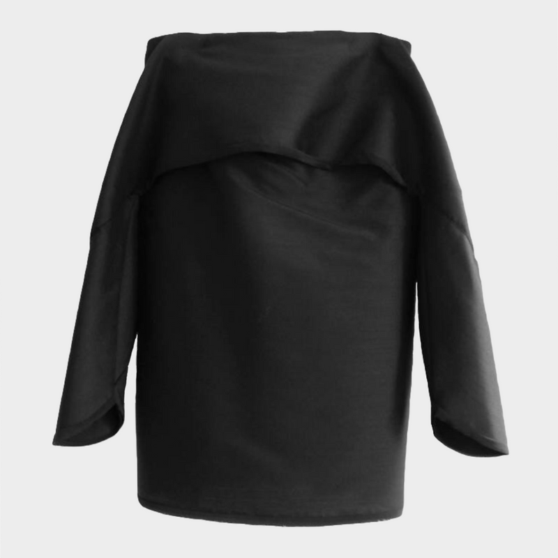 Dion Lee women’s black taffeta off-the-shoulder mini dress