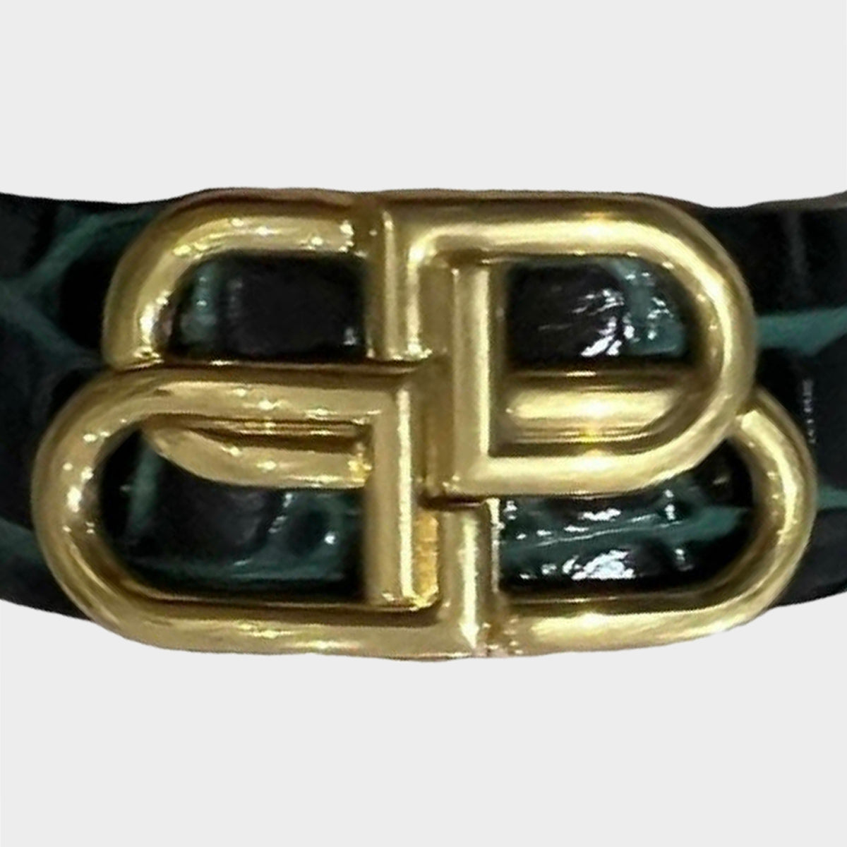 Balenciaga green crocodile embossed leather bracelet – Loop Generation