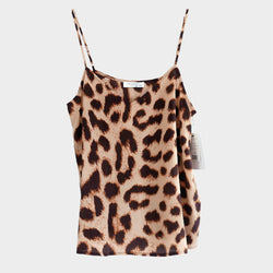 Equipment women’s brown leopard print silk Layla camisole top