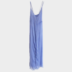 Chloe blue and white polka dot silk Cassandro beach maxi dress