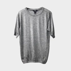 Louis Vuitton women's grey cashmere short-sleeved jumper