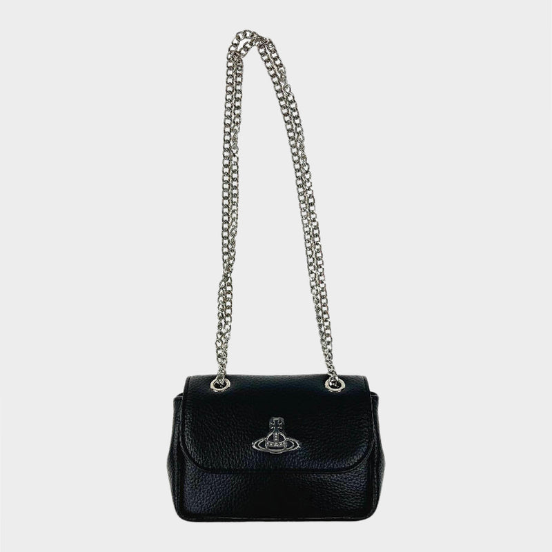 Vivienne Westwood black Re-Vegan grained small crossbody bag