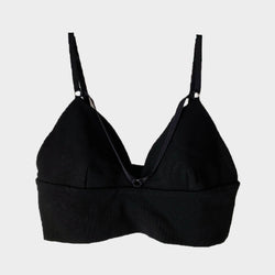 T By Alexander Wang black viscose triangle bralette top