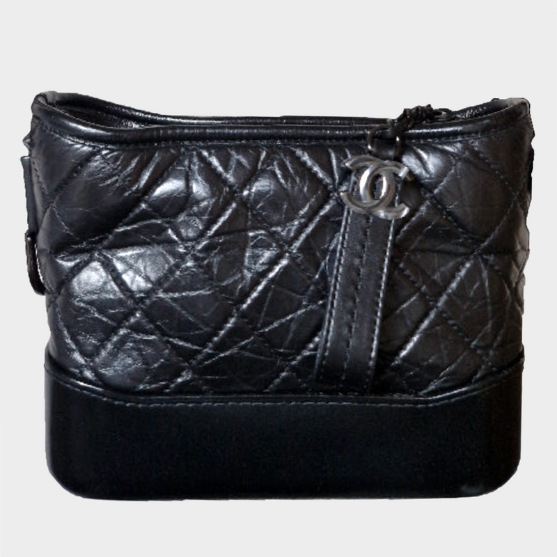 Chanel black quilted leather “So Black Gabrielle” handbag