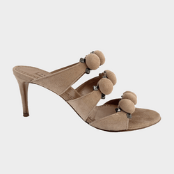 Alaïa women's blush Bombe suede mule sandals