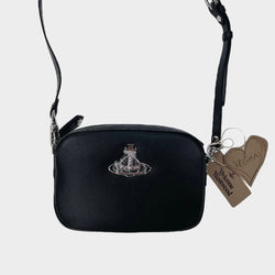 Vivienne Westwood women's Black Anna Re-Vegan Grain Camera Bag