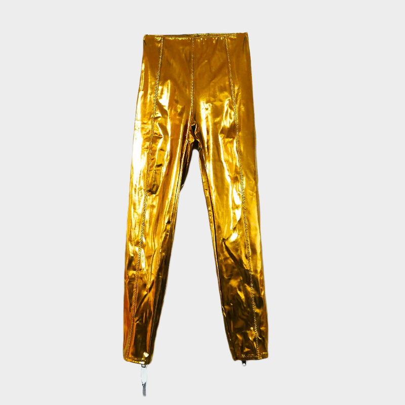 Lisa Marie Fernandez women's gold metallic nylon karlie leggings