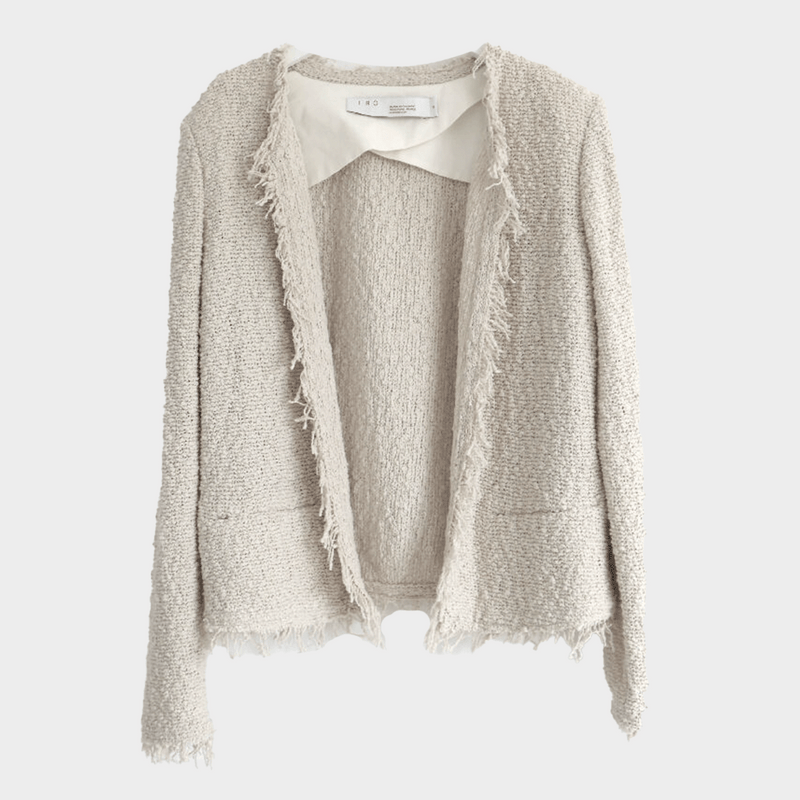 IRO women's beige cotton Shavani Tweed Jacket