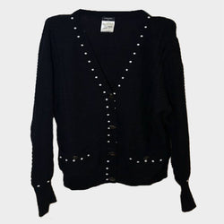 CHANEL women’s black knitted cashmere oversized cardigan