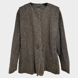 Isabel Marant women's grey Herringbone Tweed Wool Coat