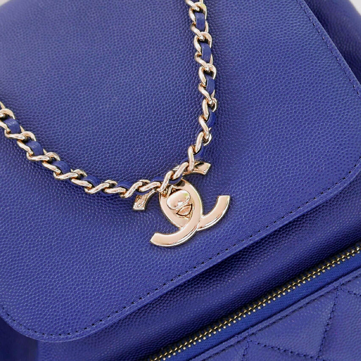 Chanel Business Affinity Backpack Blue Caviar Chanel Blue Quilted Caviar Business Affinity Backpack  main image 4