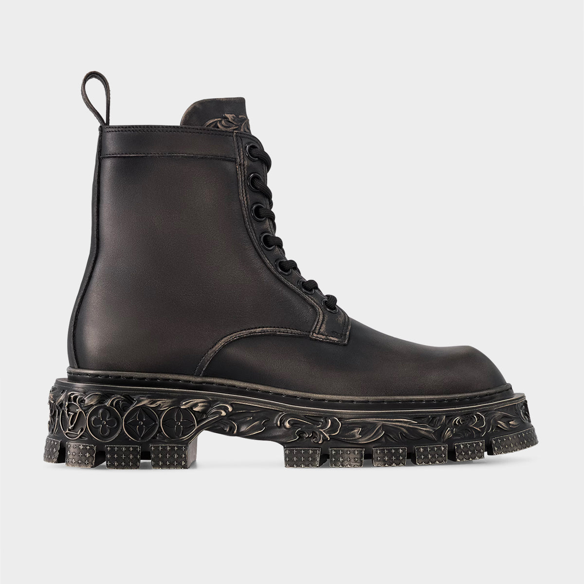 louis vuitton lv trainer sneaker boot high black grey