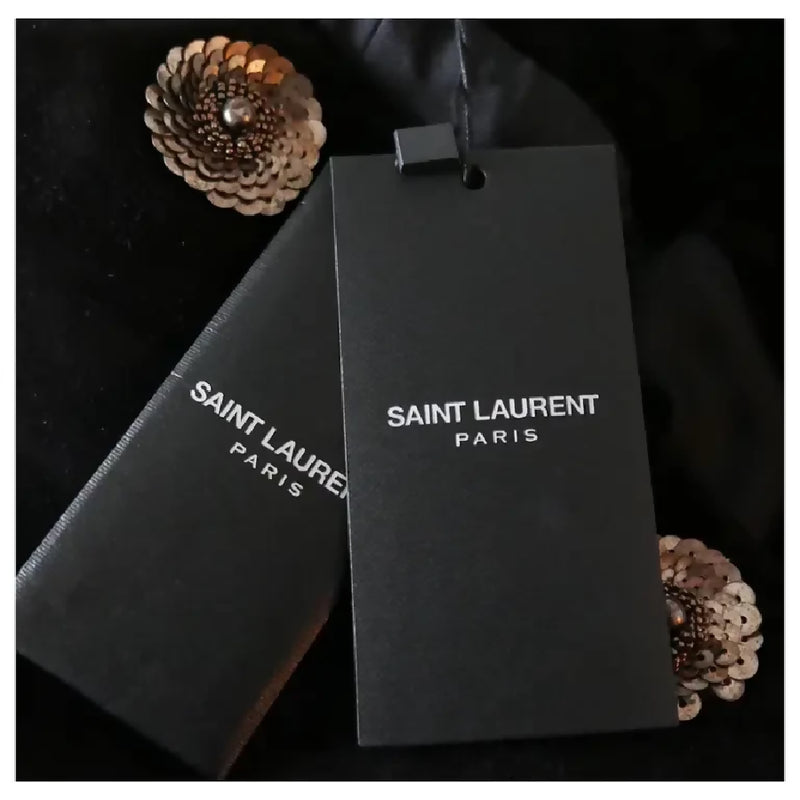 Saint Laurent women's Embellished Black Suede Sheath Dress