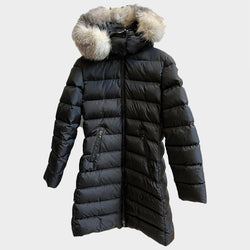 Moncler girl's black nylon Abelle long puffer coat
