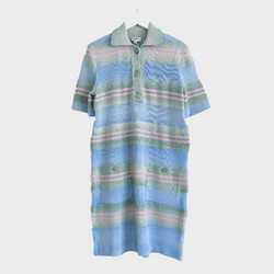 Chanel women's multicoloured Pastel Striped Knit Polo Dress